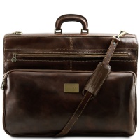Tuscany Leather Cestovná kožená taška na odevy PAPEETE - Dark Brown
