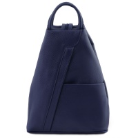 Tuscany Leather Kožený ruksak Shanghai - Dark Blue