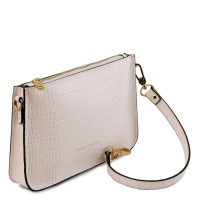 Tuscany Leather Cassandra - Croc print leather clutch handbag - 