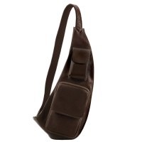 Tuscany Leather Pánska kožená taška crossbody - Dark Brown
