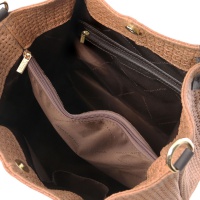Tuscany Leather Dámska kožená kabelka s prepletaným vzorom - 