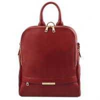 Tuscany Leather Dámsky kožený ruksak TL Bag - Red
