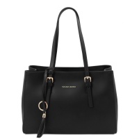 Tuscany Leather TL Bag - Leather shoulder bag - Black