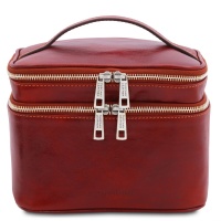 Tuscany Leather Eliot - Leather toilet bag - Red