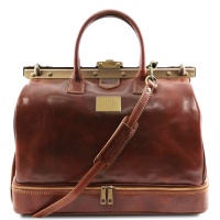 Tuscany Leather Cestovná kožená taška BARCELONA - Brown