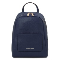 Tuscany Leather TL Bag - Small soft leather backpack for women - Dark Blue