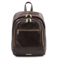 Tuscany Leather Perth - 2 Compartments leather backpack - Dark Brown