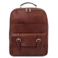 Tuscany Leather Nagoya - Leather laptop backpack - Brown