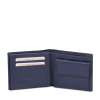 Tuscany Leather Exclusive soft 3 fold leather wallet for men with coin pocket - 