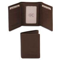 Tuscany Leather Exclusive soft 3 fold leather wallet - Dark Brown