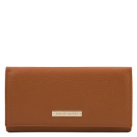 Tuscany Leather Nefti - Exclusive soft leather wallet for women - Cognac