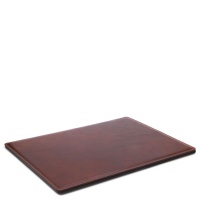 Tuscany Leather Premium Office Set - Leather desk pad with inner compartment, mouse pad and valet tray - 