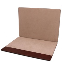Tuscany Leather Office Set - Leather desk pad with inner compartment and mouse pad - 
