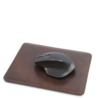 Tuscany Leather Office Set - Leather desk pad with inner compartment and mouse pad - 