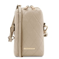 Tuscany Leather TL Bag - Soft quilted leather shoulder bag - Beige
