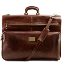 Tuscany Leather Cestovná kožená taška na odevy PAPEETE - Brown
