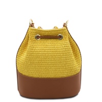 Tuscany Leather TL Bag - Straw effect bucket bag - 