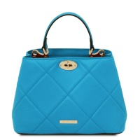 Tuscany Leather TL Bag - Soft quilted leather handbag - Light Blue