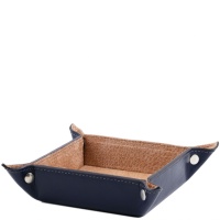 Tuscany Leather Exclusive leather tidy tray Large size - Dark Blue