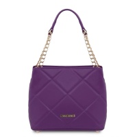 Tuscany Leather TL Bag - Soft quilted leather bucket bag - Purple