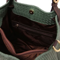 Tuscany Leather Dámska kožená kabelka s prepletaným vzorom - 