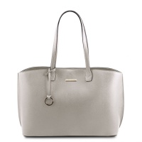 Tuscany Leather Dámska kožená kabelka TL Bag - Light grey